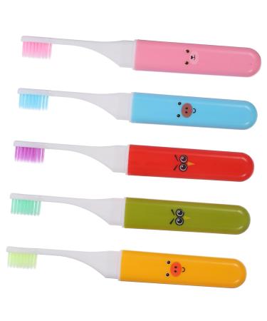 Ultechnovo 5st foldable toothbrush foldable toothbrush for on the way camping toothbrush foldable mouth cleaning brush portable toothbrush daily toothbrush plastic accessories travel household