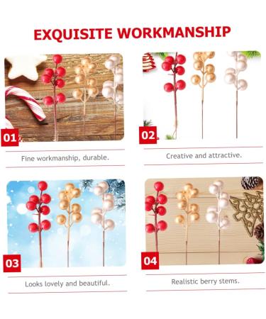 ABOOFAN 60 Pcs Christmas Fruit Christmas Decorations Christmas Holly Berries Christmas Berry Stems Winter Light House Decorations for Home Christmas Tree Fake Berry Foam Red Fruit Wreath Redx3pcs 17x3cmx3pcs - Buy Online on GoSupps.com