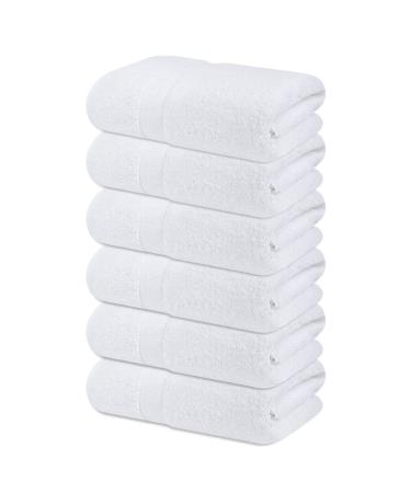 Infinitee Xclusives Premium White Hand Towels 6 Pack, 16x28 Inches, Hotel and Spa Quality, Highly Absorbent and Super Soft Hand Towels for Bathroom Hand Towels Brilliant White