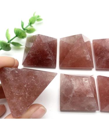 Natural Crystal Rough 30mm Natural Red Strawberry Stone Quartz Crystal Pyramid Reiki Tower Home Ornaments Decoration Stones - Buy Online on GoSupps.com