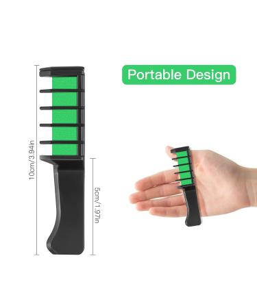6-Piece Fluorescent Green Hair Criminal Comb Set | Washable Temporary Hair Color Chalk for Kids | Perfect for Carnival Festivals Christmas & Birthday Parties - Buy Online on GoSupps.com