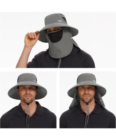 Buy Bassdash UPF 50+ Fishing Hat - Waterproof Unisex Sun Hat with Removable Neck Flap & Facial Protection | Lightweight Gray Outdoor Gear - Buy Online on GoSupps.com