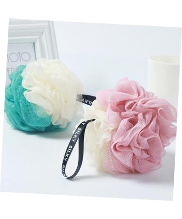 Housoutil Duplicolor 2pcs Large Bath Ball - Soft Mesh Shower Sponge Pouf for Women | Perfect for Relaxing Bath Experience - Buy Online on GoSupps.com