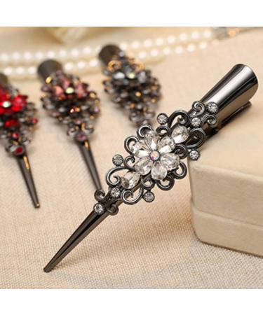 Hellery Ladies Rhinestone Hair Clip - Crocodile Sectioning Clips for Hairdressers - Stylish White Hair Accessories - Buy Online on GoSupps.com