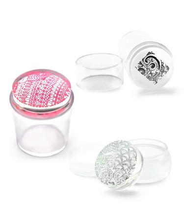 3Pcs Nail Art Stamper Set Replaceable Clear Jelly Silicone Head Manicure Printing Tools