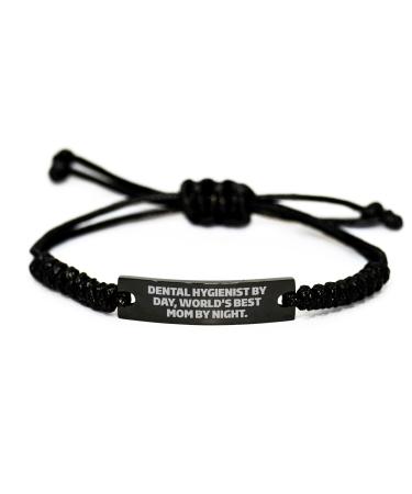 Dental Hygienist Gifts from Mom Dental Hygienist By Day World's Best Mom By Night. Adjustable Rope Bracelet
