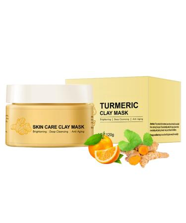 Turmeric Face Mask Vitamin C Clay Mask Deep Cleansing Pore Mask Clay Face Mask Mud Mask for Face for Radiant Skin Oil Balance Face Masks Skincare for Pore Blackhead Blemish and Acne