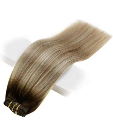 Hair Extensions 7 Pieces Human Hair Clip in Hair Extensions Ombre Brown Blonde Clip in Extensions Dark Brown Balayage Golden Blonde Ombre Platinum Blonde Seamless Clip Hair Pieces(16 inches) 16 inches 100g/Set - Buy Online on GoSupps.com