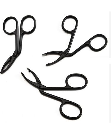 1/2pc Curved Eyebrow Scissors Tweezers - Professional Eyebrow Scissor Curved Eyebrow Tweezers | Facial Hair Plucker Curved Scissors Lightweight Nose Hair Cutter Remover for Men Women Adults 1pc Black - Buy Online on GoSupps.com