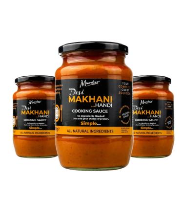 Mumtaz DESI MAKHANI Indian Curry Cooking Sauce 700g Pack of 3 Restaurant Quality at Home - Medium Spiced Serves 8-10 - All Natural Ingredients- Gluten Free- Vegetarian Friendly.