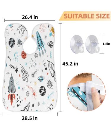 Space Rockets Beard Bib Apron | Waterproof Hair Catcher for Men | Perfect Grooming Gift - Buy Online on GoSupps.com