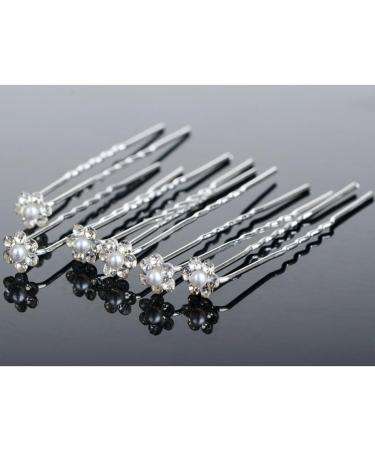 Miaoo 40-Piece Rhinestone & Pearl Hair Pins Set - Elegant White Everyday Accessories - Buy Online on GoSupps.com