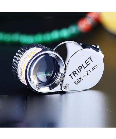 Magnifying Glasses Vision aids 30X Folding Portable Magnifying HD Glass Lens for Jewelry Repair Security Identification Tool Silver 24 * 25 * 60mm Stationery Office Supplies 1PCS Journey - Buy Online on GoSupps.com