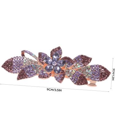 DOITOOL Rhinestone Hair Clip Hair Gems for Women Wedding Hair Rhinestone Hair Accessories Flower Headpiece Decorative Hair Clips Crystal Headpiece Purple Spring Clip Modeling Metal Bride - Buy Online on GoSupps.com