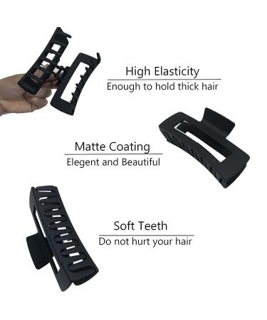 6 PCS Hair Claw Clips for Thick and Thin Hair | Black Hair Accessories Set for Women | Rectangle, Square, Butterfly, Heart, N Shape - Buy Online on GoSupps.com