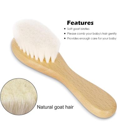 Eycikafa Baby Hair Brush Set - Gentle Goat Bristles for Newborns & Toddlers - Cradle Cap Treatment - 2pcs (Green) - Buy Online on GoSupps.com