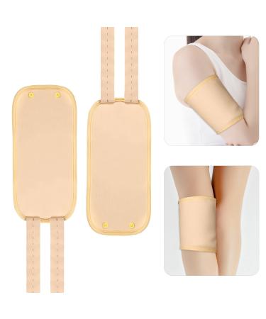 2 pieces of castor oil packs for knees reusable castor oil pack made of organic cotton with adjustable rubber band Castor oil pack wrap for Wade Knie (Khaki)