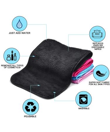 Makeup Remover Cloths (4 Count) - Reusable Microfiber Towels for Fast Drying & Gentle Cleansing - Buy Online on GoSupps.com