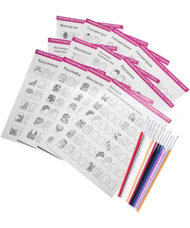 Beavorty 5 Sets Manicure Exercise Book Nail Practice Book Manicure Practice Liner Pens Nail Supplies Kit Nail Art Liner Brushes Nail Art Kit Nail Art Practice Manicure Tool Line Pen Paper - Buy Online on GoSupps.com