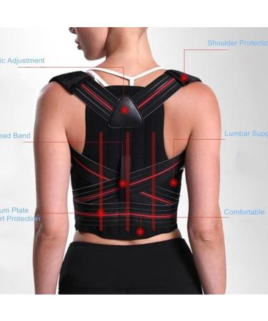 Waist Trainer Adjustable Posture Corrector Back Support Invisible Shoulder Back Brace Lumbar Spine Waist Cincher(X-Large) X-Large Black - Buy Online on GoSupps.com
