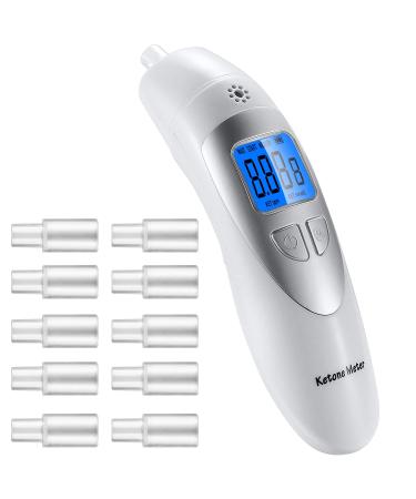 Ketone Meter, Portable Digital Ketone Breath Analyzer for Ketosis Testing with 10 Mouthpieces