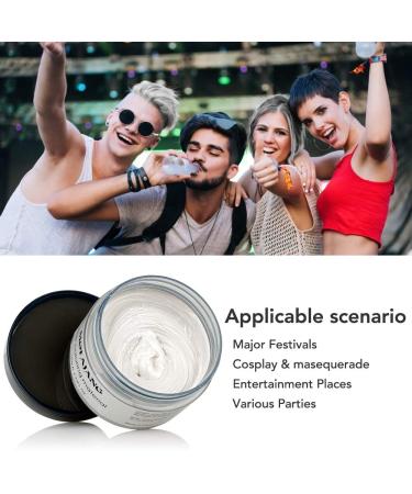 MOFAJANG Temporary Hair Color Wax - White Hair Dye for Halloween Cosplay | Halloween Hairstyle Cream Pomade - Easy Wash Off - Buy Online on GoSupps.com