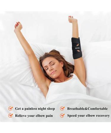 Night Elbow Brace with Metal Splints for Cubital Tunnel Syndrome and Tennis Elbow - Adjustable Support for Men and Women - Buy Online on GoSupps.com