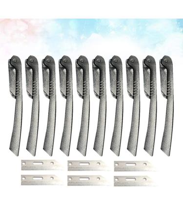 Frcolor Dermaplaning Razors - 3 Sets 10 Pcs Foldable Trimmer for Women - Black Face Razor 14.5x2cm - Buy Online on GoSupps.com