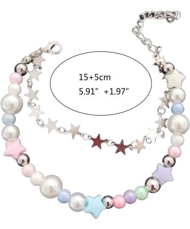 Kuaiyiju Handmade Harajuku Pentagram Bracelet | Trendy Star Trailer Wrist Chain for Women & Teens - Buy Online on GoSupps.com