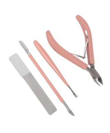 Manicure Tools Set Nail Clippers Set Fine Craftsmanship Rust Resistant for Travel (Pink)