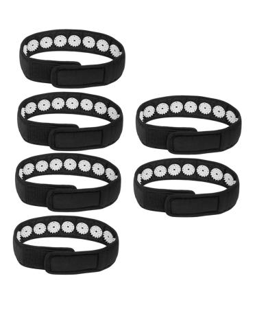Healeeved 3 sets 2 pieces of head massage belt practical sponge headband head massage tape light headband face-face stitched ligaments neck massage cushion massage stand blackx3st 70x7cmx3pcs