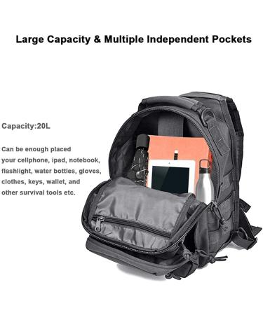 Tactical Black Sling Bag Pack - Military Rover Shoulder Backpack for EDC Molle Assault Range - Buy Online on GoSupps.com