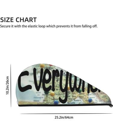 I Haven't Been Everywhere But It's On My List Microfiber Hair Towel | Super Absorbent Coral Velvet Quick Dry Wrap for Long Curly & Thick Hair - Perfect for Women - Buy Online on GoSupps.com