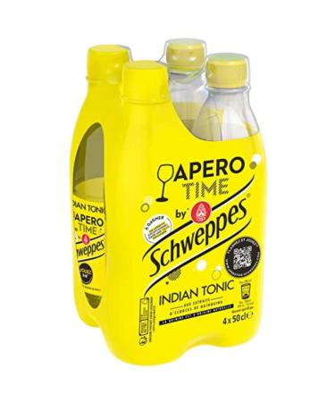Schweppes Indian Tonic, Soft Drink with Extract of Bark and Quinquina, 4 x 50cl