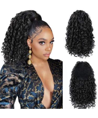 RPAEOY Curly Ponytail Extension Wrap Around Corn Wave Ponytail Hair Wigs Pieces DIY Natural Human Synthetic Clip on Hairpiece Extension For Women Girls Black - Buy Online on GoSupps.com