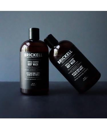 Brickell Men's Invigorating Body Wash - Natural & Organic Shower Gel with Aloe & Jojoba - Sulfate-Free, Tropical Teakwood Scent - 16oz - Buy Online on GoSupps.com
