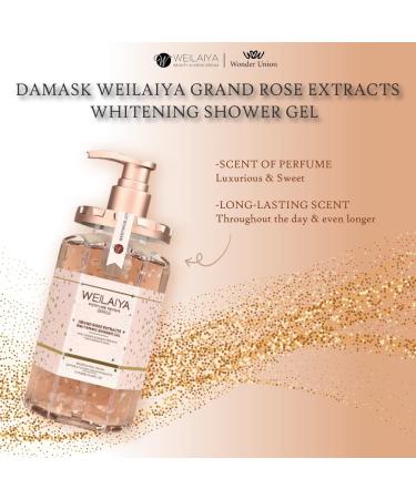 Shop 3X Damask Weilaiya Grand Rose Extract Shower Gel 450mL + FREE Niacinamide Pecan Body Scrub 200mL - International Shipping Available - Buy Online on GoSupps.com