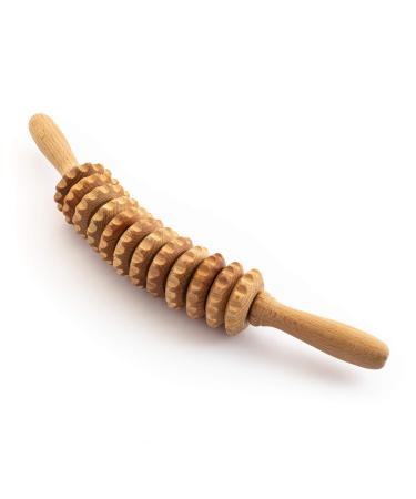 Ribnican Accessories Anti Cellulite Massage Massager Massage Roller Roller with Handle Maderotherapy Made of Wood 40 cm