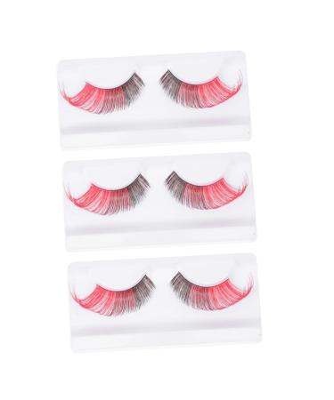 3Pairs halloween false eyelashes Eye Lashes Extension for Halloween Artificial Eyelashes fake lash false eyelashes magnetic Makeup Eyelash Miss multicolor decorate imported fiber