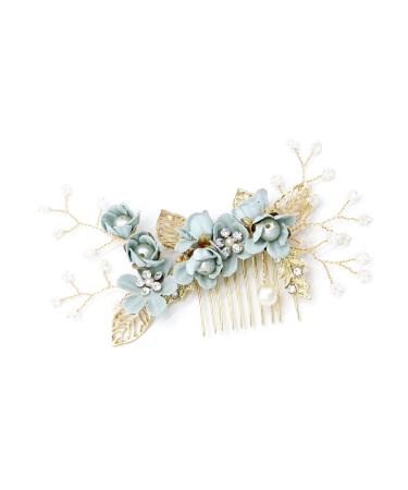Flower Hair Accessories Bridal Pearl Crystal Hair Pins Rhinestone Flower Hair Clips for Bride Bridesmaid Wedding Hair Pieces for Women Girls