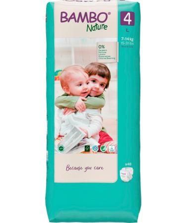 Bambo Nature Premium Eco Nappies - Size 4 Maxi 48PK | Eco-Friendly Sustainable Nappies with Enhanced Leakage Protection for Secure & Comfortable Fit - Buy Online on GoSupps.com
