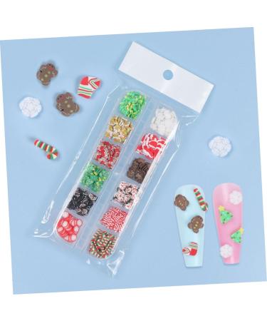 minkissy 2 Boxes Christmas Nail Art Ornaments Christmas Nail Art Sequins Nail Clay Decals Manicure Adornments Toenail Stickers Christmas Nail Art Glitter 3d Soft Pottery Polymer Clay Flash 13x5.3cm As Shown - Buy Online on GoSupps.com