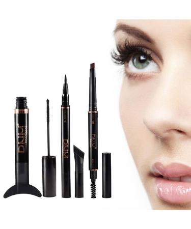 Eyeliner and Mascara Set - Eyeliner Eyebrow Pencil Eye Makeup Set | Eyeliner and Mascara Set Create Natural-Looking Professional Eye-Makeup Highly Pigmented Instantly Lengthen Eyelashes 02#