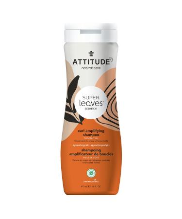 ATTITUDE Hair Shampoo, Plant and Mineral-Based Ingredients, Vegan and Cruelty-free Beauty and Personal Care Products, Wavy and Curly, Peach and Vanilla, 16 Fl Oz