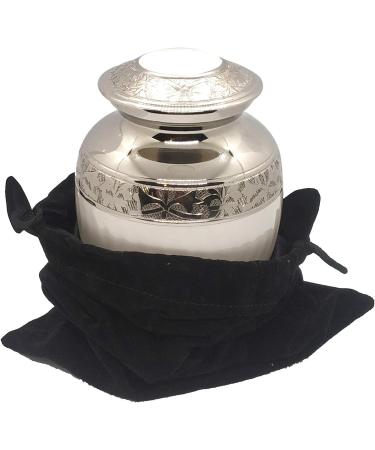Akanksha Arts Small 6 x 4 inch Brass Cremation Urn Memorial Container - 650 ml White. Rare Handicraft with bag - Buy Online on GoSupps.com