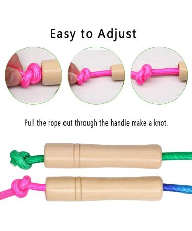 16ft Kids Jump Rope 2 Pack - Adjustable Double Dutch Skipping Rope with Wooden Handle - Rainbow Jumping Rope for Outdoor Fun and School Sports - Buy Online on GoSupps.com