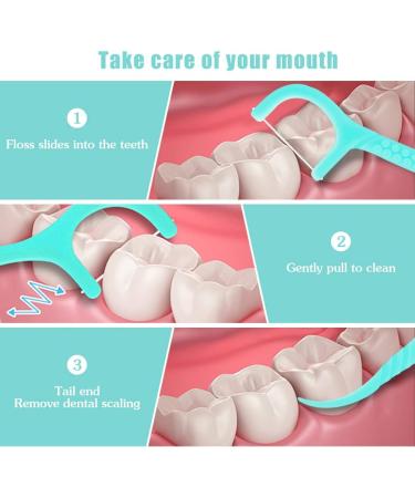 100 Pcs Disposable Dental Floss Picks - Interdental Cleaning Tool for Travel, Home & Office - Blue - Buy Online on GoSupps.com