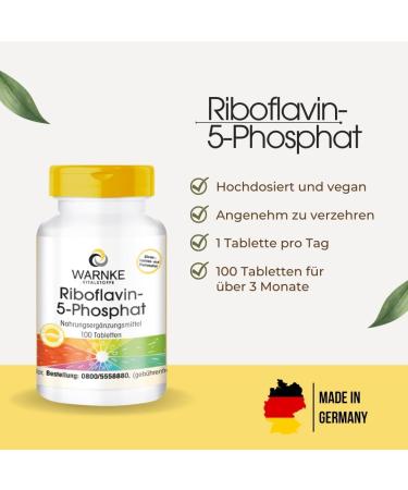 Riboflavin-5-Phosphate - Vitamin B2 - Vegan - Active Riboflavin - 100 Tablets | Warnke Vitalstoffe - German Pharmacy Quality - Shop Now! - Buy Online on GoSupps.com
