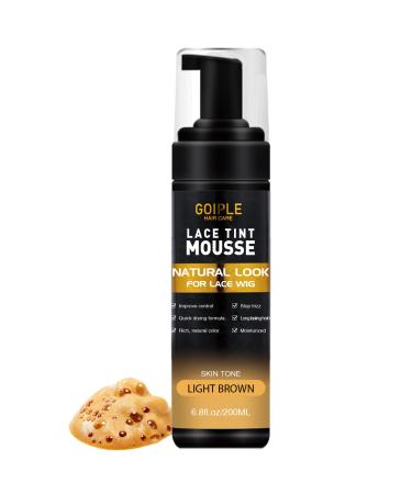 Lace Tint Melting Hair Mousse  6.8 fl oz Lace Tint Mousse for Women Hair Wig Lace Wigs Toupees and Hairpieces Natural Finishing Lace Color  Lace Tint Mousse for Wigs Melts Lace Foam Tint(Light Brown)
