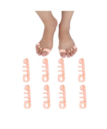 Toe Separators - Toe Stretchers to Correct Bunions and Restore Toes to Straighten Overlapping Toes Crooked Toes Hammer Toe Bunion Corrector for Women & Men (4 Pairs/Pink)